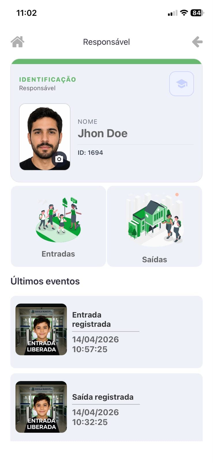 Perfil do responsavel em celular